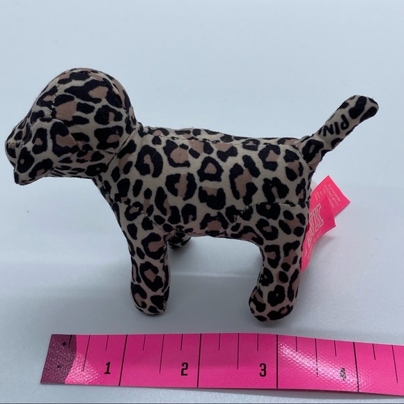 NWT Victoria's Secret PINK Collectable Display Mini Cheetah Stuffed Plush Dog - Picture 7 of 8